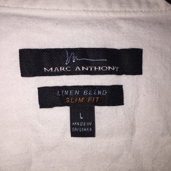 Marc Anthony Slim Fit Linen Short Sleeve Shirt - Picture 2 of 5